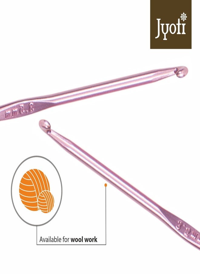 Jyoti Crochet Hook Aluminium for Wool Work, Hand Knitted Sewing DIY Craft Weaving Needle, Ideal for Sweaters, Purses, Scarves, and Booties, # 15798 (Colored, 6"/15cm of Size 9/3.5mm) - 10 Pieces - Image 5